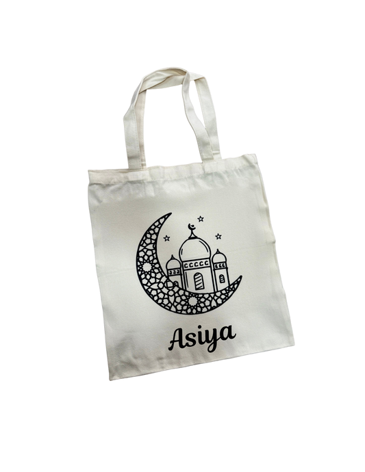 Custom Masjid Moon Tote Bag