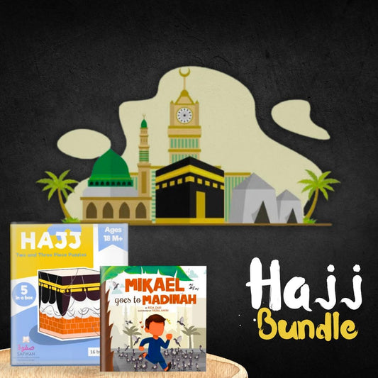 Hajj themed bundle: Hajj puzzles + Mikael goes to Madinah book (limited time bundle)